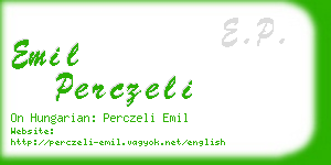 emil perczeli business card